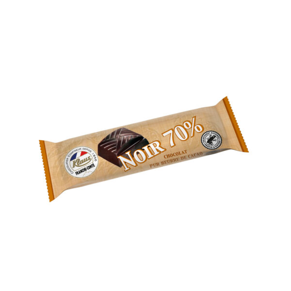 Barre chocolat noir 70% extra 25g