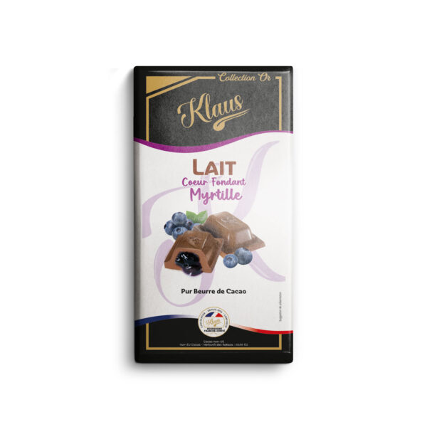 Tablette lait 30% coeur fondant myrtille 100g